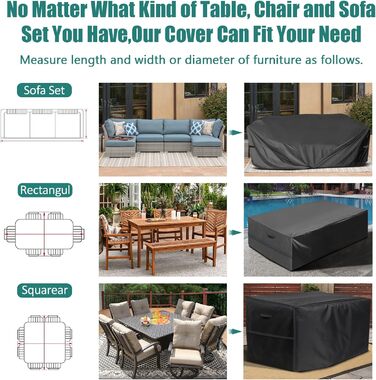 Водонепроникний чохол для садово-патіо меблів GARPROVM, 200x165x80 см. Тканина Оксфорд. Чохол для садового дивану, столу, меблевих наборів.