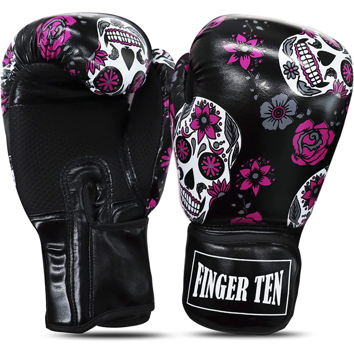 Боксерські рукавички FINGER TEN жіночі 10 унцій чорні