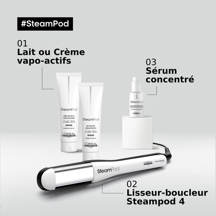 Випрямляч для волосся STEAMPOD 4 від L'Oréal: випрямляння та локони з парою, 3 температури, для всіх типів волосся