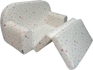 Дитячий розкладний диван FORTISLINE Mini 2в1, 40x78x45 см, для дітей, зі знімним чохлом, поролоновий, мотив Кошеня, плюш зірки