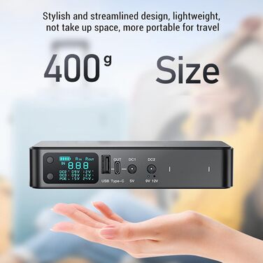 Mini UPS з акумулятором та захистом від перепадів напруги для роутера, модема, камери. DC резервне живлення 10400 mAh, 5V/9V/12V