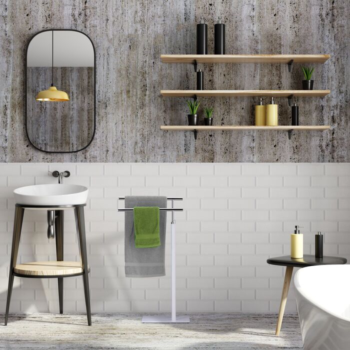 Підставка для рушників Relaxdays, біло-срібна