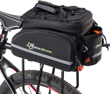 Велосипедна сумка-переноска Водонепроникна велосипедна сумка для багажника з дощовиком 17-35 л Транспортна сумка з плечовим ременем і ручкою для перенесення чорна