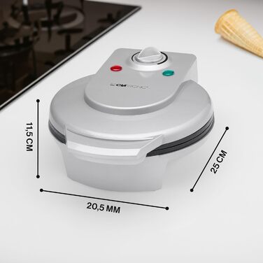 Конусниця для тонких вафель ідеально підходить для морозива вафельні ріжки Поверхня для випічки Ø 18 см включаючи ріжок круасанів з антипригарним покриттям регульований ступінь засмаги 1200 Вт ГА 3494