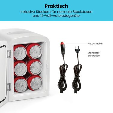 Chefman Iceman: Міні-холодильник з обігрівом, 4 літри, 6 відділень для косметики, перекусів, макіяжу, AC/DC, для дому/авто/спальні