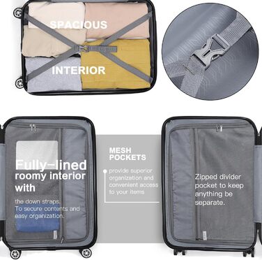 Троєвий валіза Kono ABS з жорстким корпусом, 4 колеса, з замком (Бежевий, ручна поклажа)