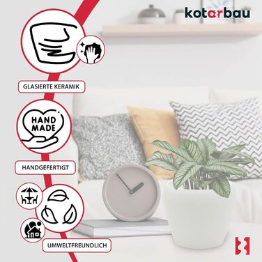 Набір горщиків для квітів KOTARBAU® (2 шт.) - 15 см, глазурована кераміка, білий