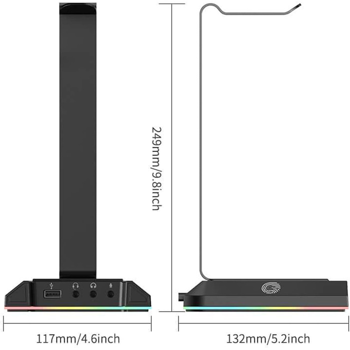 Підставка для ігрової гарнітури EKSA W1, RGB, звук 7.1, 2 роз'єми USB, 3 шт. 3.5 мм, аксесуари для ПК