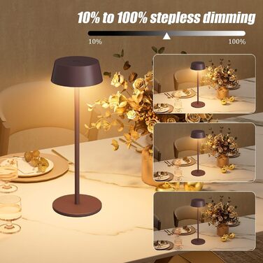 LED-лампа на акумуляторі K-Bright (2 шт.) - тепле світло 3000K, диммер, для дому та саду