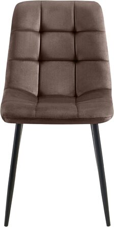 Набір обідніх стільців CLP Esszimmerstühle 4 шт. з велюру Asti, м'які кухонні стільці, стільці для обідньої кімнати з підлокотниками, витримують до 150 кг, колір: коричневий