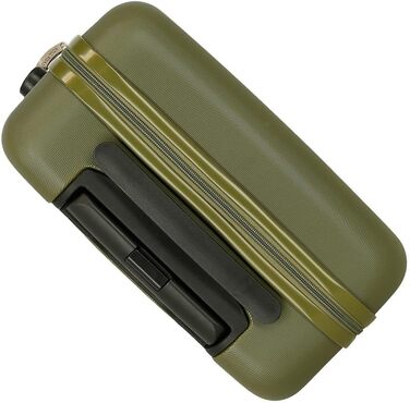 Чохол-валіза Roll Road Flex з ABS-пластику, кодовий замок, 4 колеса, ручна поклажа, зручний внутрішній простір (набір 2 шт., хакі)