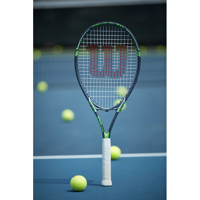 Тенісна ракетка Wilson Tour Slam для дорослих, розмір захоплення 3 - 4 3/8 (розмір захоплення 4 - 4 1/2', зелений/чорний)