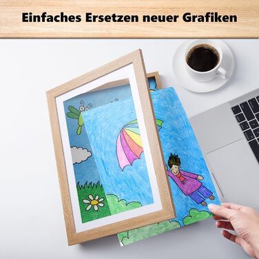 Рамки для дитячих малюнків A4 Kromapolis (2 шт.) з екологічного MDF, дерев'яного кольору