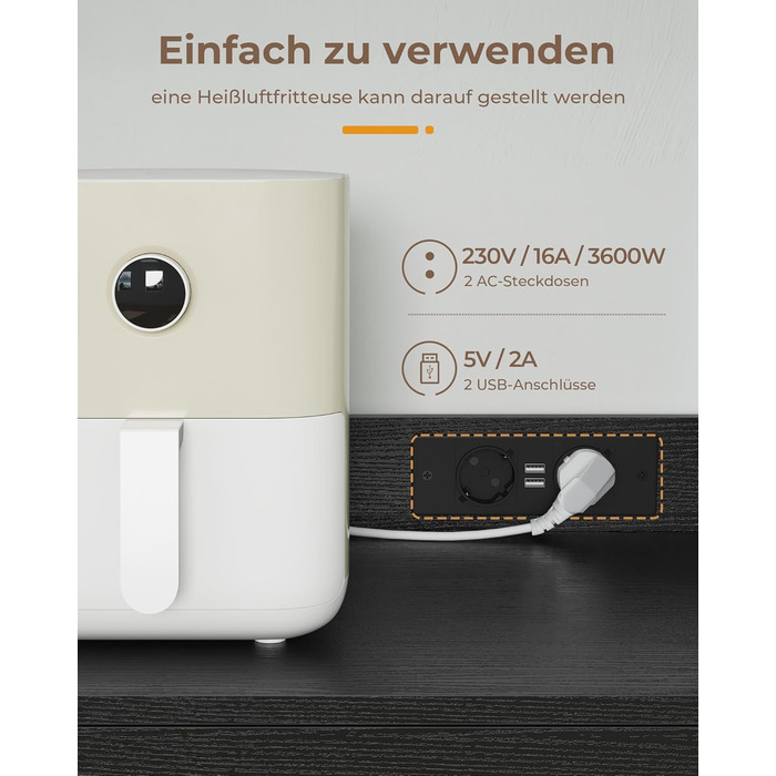 Чорний буфет-шафа з LED-підсвіткою, великою шухлядою та регульованими полицями для кухні, вітальні, їдальні