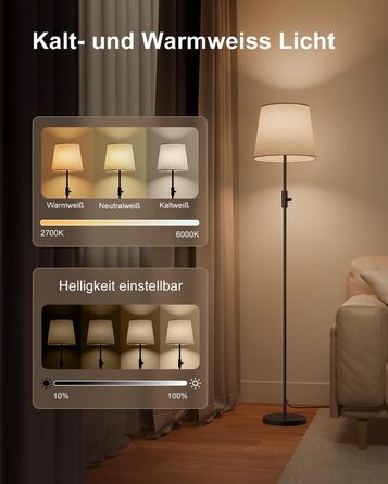 Світлодіодна торшер DUSKTEC RGB для вітальні, смарт-лампа з димером, керування через APP, тепле та холодне біле світло, 10W, 1200LM, аркова лампа для читання, приліжкова лампа