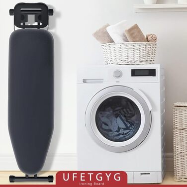 Прасувальна дошка UFETGYG з металевою поверхнею, 109,2 x 33 см, з підставкою для праски, регульована по висоті, стійка до високих температур та подряпин