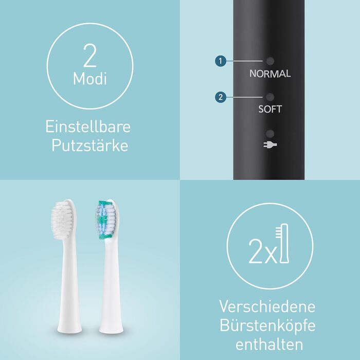 Звукова зубна щітка Panasonic EW-DM81-K503: електрична, з двома насадками, чорна