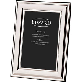 Рамка для фотографій EDZARD Sunset для фотографій 10 x 15 см, покрита дорогоцінним сріблом, із захистом від потьмяніння, з оксамитовою підкладкою, в комплекті. 2 Вішалки, фоторамка