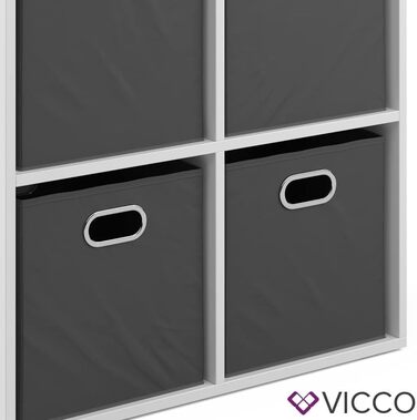 Книжкова шафа Vicco, Білий/Антрацит, 72 x 90,2 см з 4 відкидними коробками