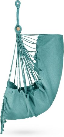 Підвісне крісло-гойдалка з подушкою 100x130x75 см, до 150 кг, для саду та дому, бохо стиль (Турквіс)