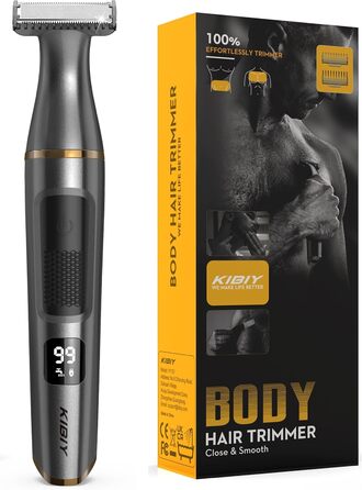 Бритва для боді чоловіча електрична, Kibiy bodygroom, LED дисплей, IPX7, Type-C, 2 напрямних гребінця