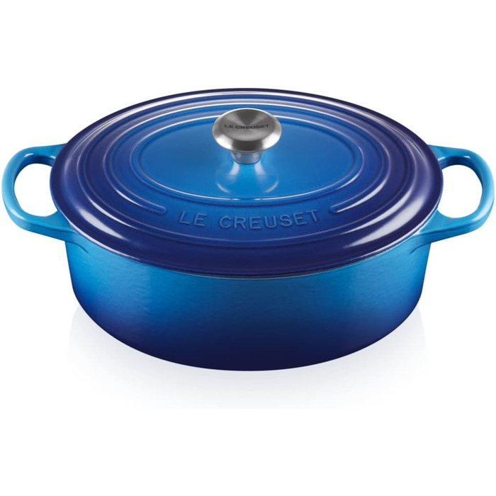 Le Creuset Signature Чавунна сковорода-жаровня з кришкою, овальна, 7,5 л, для всіх типів плит (включно з індукцією), колір: вишневий