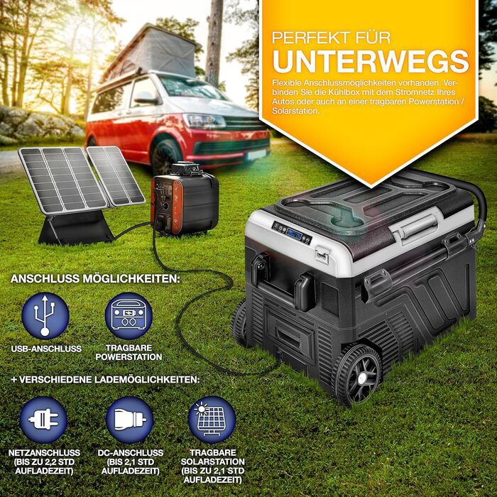 Автомобільний холодильник Tillvex® Kompressor 40-60л з Wi-Fi, 12/24V/230V, до -20°C для авто, вантажівок, кемпінгу