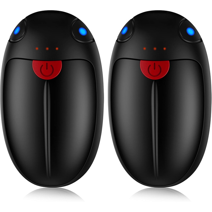 Електричні грілки для рук VTHW, 2 шт. - перезаряджаються, 20 годин тепла, 3 температурні режими, USB, для спорту та Raynaud's/артрит (чорний)