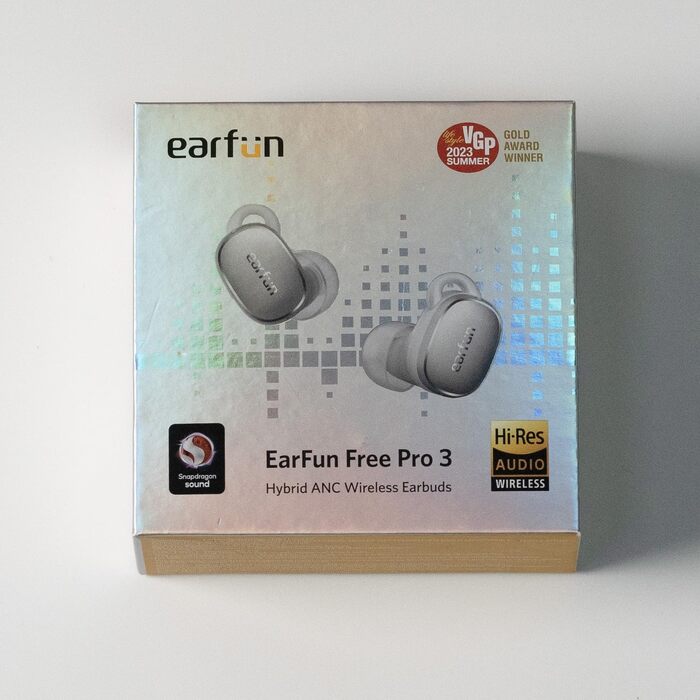 Навушники EarFun Free Pro 3 у вухах, шумозаглушення, Hi-Res, aptX, акумулятор 33 год, сріблястий/білий