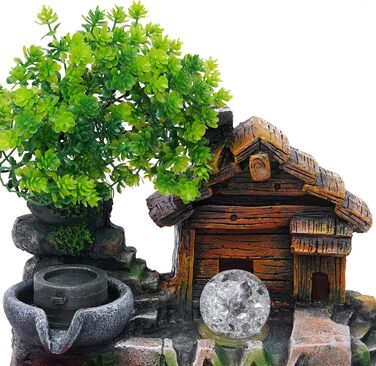 Кімнатний фонтан з LED підсвіткою - настільний фонтан, водоспад, фонтан з туманом для дому та офісу