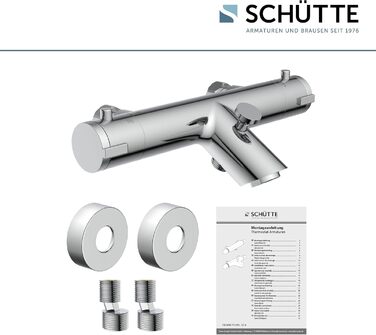 Змішувач для ванни Schütte London з термостатом, захист від ошпарювання 38°C, хром