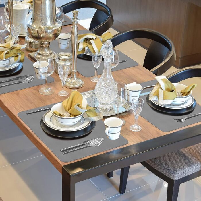 Набори підставки під тарілки APLKER, 8 шт., водонепроникні, з імітацією шкіри, 16 x 12 дюймів, для дому, кухні, ресторану