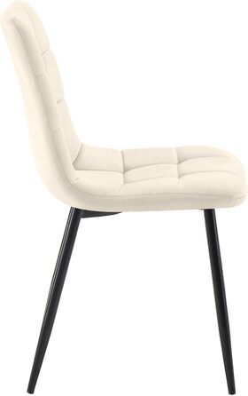 Набір з 4-х м'яких кухонних стільців CLP Asti, велюр, до 150 кг, колір: кремовий