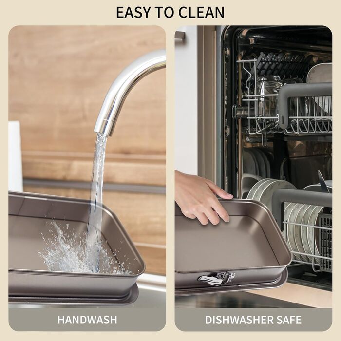 Форма для випічки Notcilgias прямокутна, роз'ємна, для чізкейку, тирамісу, антипригарне покриття, нержавіюча сталь (золото)