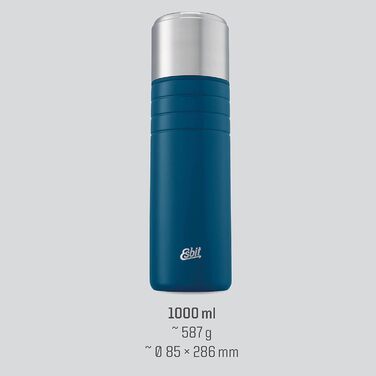 Вакуумна колба Esbit Majoris з кухлем - пляшка для пиття 1000 мл - для гарячих і холодних напоїв (1000мл, Polar Blue)
