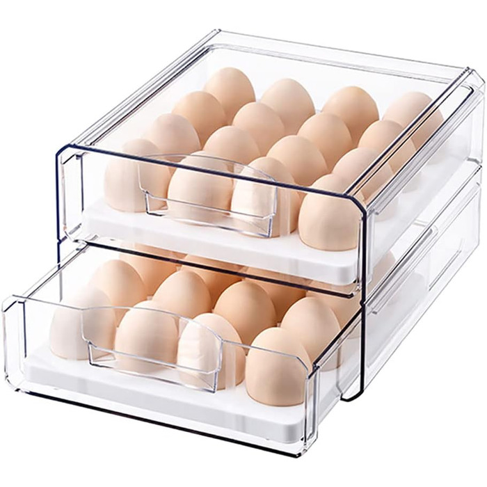 Контейнер для яєць G-LIKE, 2 яруси, висувний, прозорий, органайзер для кухні, PET пластик