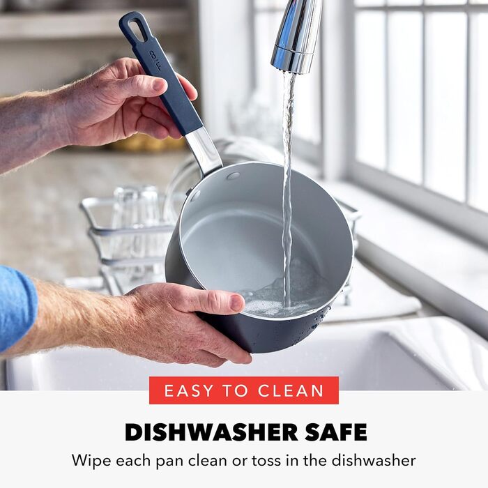 Набір сковорідок GreenPan x Bobby Flay: 20.3 см та 25.4 см, антипригарне покриття, без PFAS, діамантова кераміка, для індукційних плит, з силіконовим ручкою, легко миються, сумісний з посудомийною машиною, 2 шт.