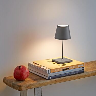 LED настільна лампа SIGOR Nuindie 2.0 - акумуляторна, диммування, IP54, 38 см, USB-C, 12 год, графітовий колір