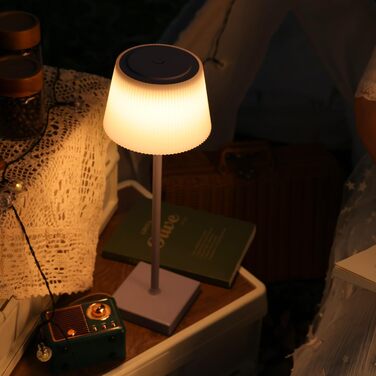 LED лампа Aigostar на акумуляторі, торшери бездротові, торшер з сенсорним керуванням, регулювання яскравості, 3 колірні температури, нічник IP54 вологостійкий для дому та саду, спальня, вітальня, ресторан, сад - (фіолетовий)