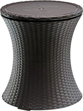 Столик-холодильник Keter Pacific Cool Bar: 3-в-1 (стіл, журнальний столик, кулер) для відпочинку на відкритому повітрі, 30л, колір коричневий