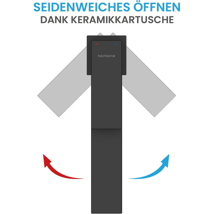 Змішувач для ванної кімнати Bächlein Imatra чорного матового кольору, однорідний, сучасний дизайн