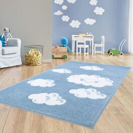 Дитячий килимок Taracarpet Bueno Високоякісний контурний виріз Blue Clouds 080x150 см