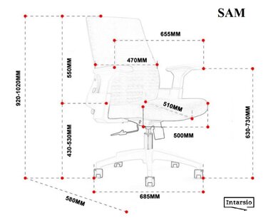 Крісло поворотне SAM сіре/білий каркас