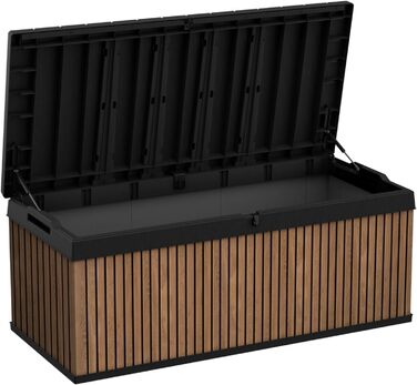 Ящик-скам'янка Keter 380л, водонепроникний, з вентиляцією, дерев'яний дизайн, витримує 300кг