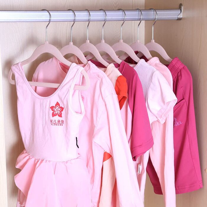 Вішалка для одягу Haweeli оксамитові Вішалки для дитячого, дитячого та дитячого одягу та пальто (29,5 см, комплект з 40 предметів) (рожевий)