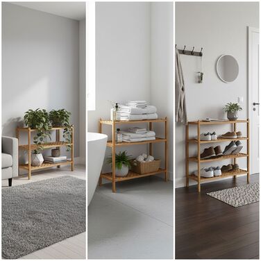 Стелаж для взуття Relaxdays з горіхового дерева з 3 ярусами