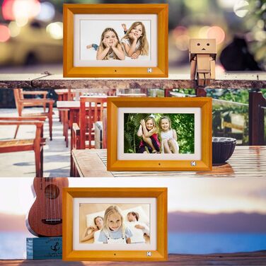 Цифровий фоторамка Kodak 10 дюймів з акумулятором, Wi-Fi, 32 ГБ, сенсорний HD IPS екран, фото/відео/музика, відтворення через додаток, Burlywood