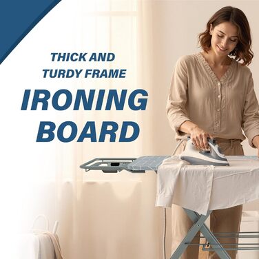 Прасувальна дошка STANEW XXL 120 x 45 см – розкладна та регульована по висоті, з системою безпечного закривання, підставкою для праски та неслизькими ніжками