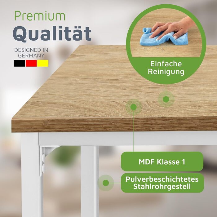 Барний стіл BeFair з дуба та білого кольору, 120x40x100 см, індустріальний стиль, з підніжкою