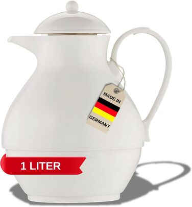 Термос Helios Nostalgie 1L, білий - підтримує температуру до 6 годин, для чаю та кави